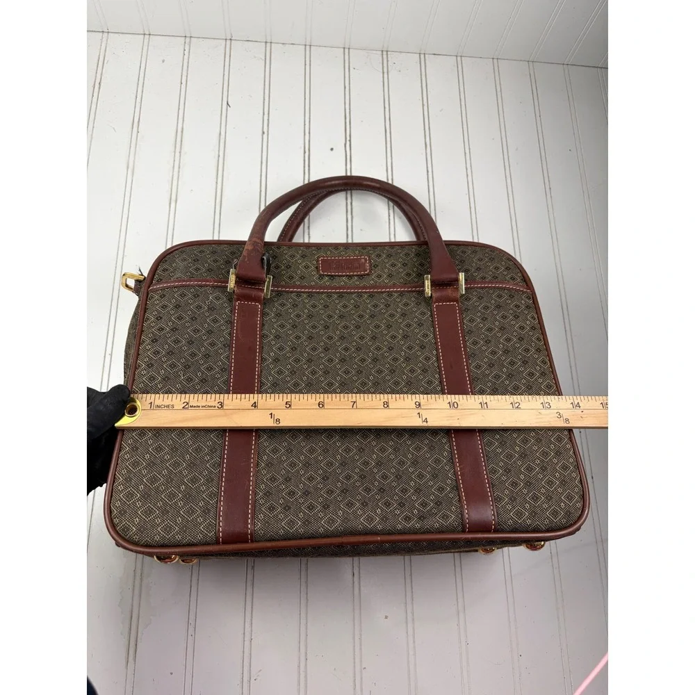 Hartmann Wings Vintage Monogram Leather Brown Carry On Luggage Unisex